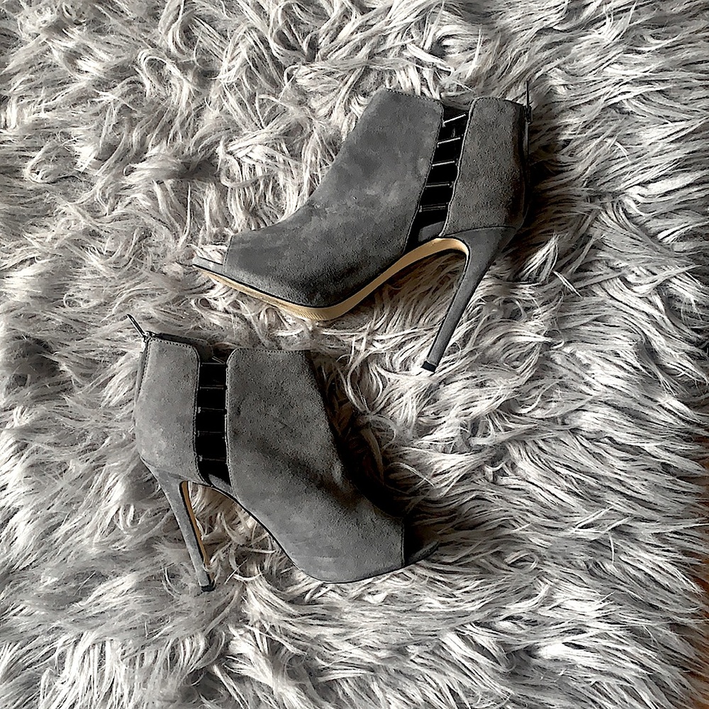 Grey stiletto booties